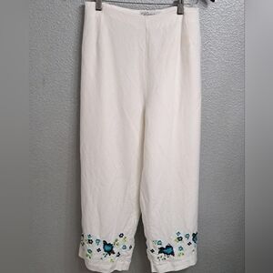Plus Size Linen Blend With Embroidery  Size 22W